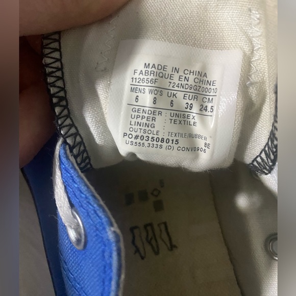 Blue low top Converse women’s size 8 men’s size 6 - Picture 6 of 6